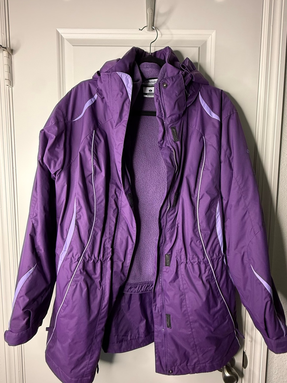 Columbia Purple Ski Jacket with Light Purple Accents